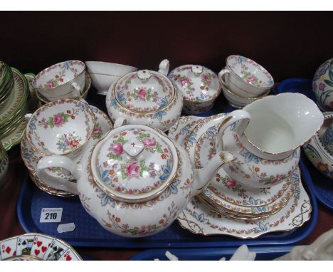 Tuscan Floral Tea Ware, of twenty-four pieces, circa 1920's:- One Tray