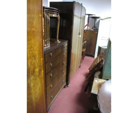 A Beithcraft Mahogany Four Piece Bedroom Suite, circa 1930's, comprising double wardrobe, tallboy, dressing table, chest of f