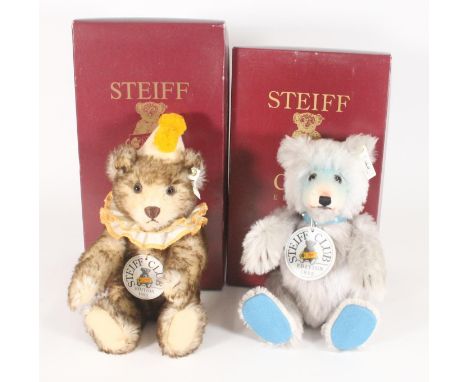 Steiff two Steiff Club Edition bears 1992/93 420016 Teddy Baby 1992 and 1993/94 420023 Teddy Clown 1928 Gespitzt 28 with cert