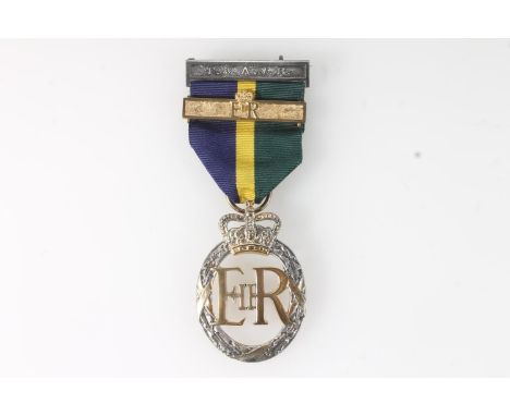 Elizabeth II Efficiency Decoration with second award bar and T&amp;AVR (Territorial and Army Volunteer Reserve) clasp, dated 