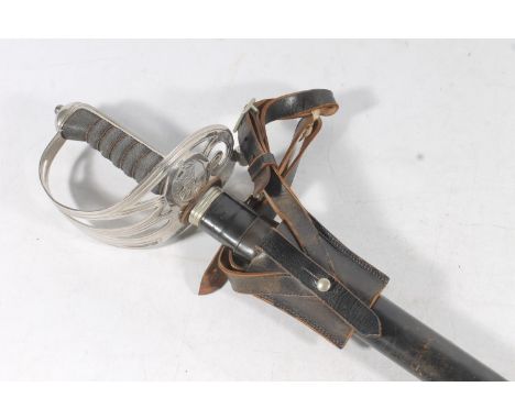 British dress sword in the 1854 pattern style, the piquet weight etched fullered blade with GRI cypher, the ricasso marked fo