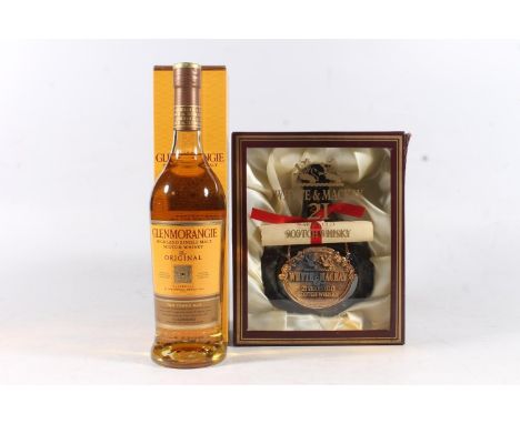 WHYTE &amp; MACKAY 21 year old blended Scotch whisky, bottled in glass decanter with scroll, 75cl 40% abv., boxed and GLENMOR