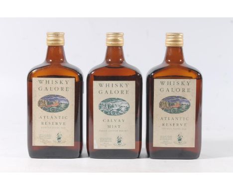 Two bottles of WHISKY GALORE Atlantic Reserve 15 year old blended Scotch whisky by SS Politician PLC, 70cl 40% abv and a bott