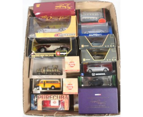 1:43 scale and smaller scale model vehicles to include Auto Art 56151 Maybach 57 SWB, Universal Hobbies Grand Scenic beige, N
