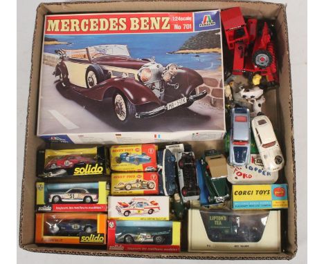 Diecast model vehicles to include Solido 68 Porsche 934, 186 Porsche 917, 25 BMW 3000 Rallye and 26 Ford Capri Rallye, each b