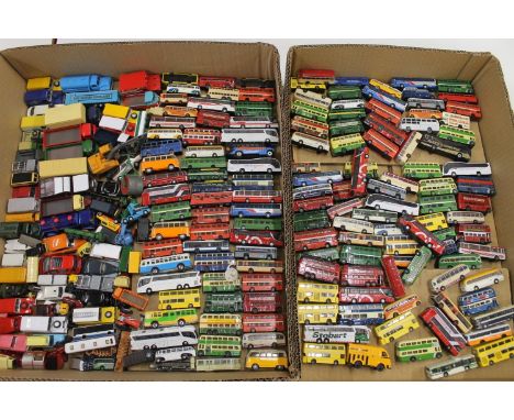 Tomica, Oxford, Base Toys, Corgi, Lesley and other small scale diecast model buses and other vehicles. (~200)