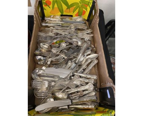 A qty of silver plated flatware