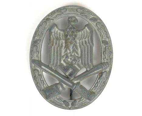 German Third Reich WW2 Army / Waffen SS General Assault Badge by Assmann  A good late war die-cast zinc example with integral