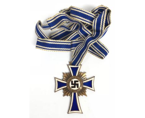 German Third Reich. 3rd class Cross of Honour of the German Mother.  A good bronzed example awarded for bearing 4 or 5 childr