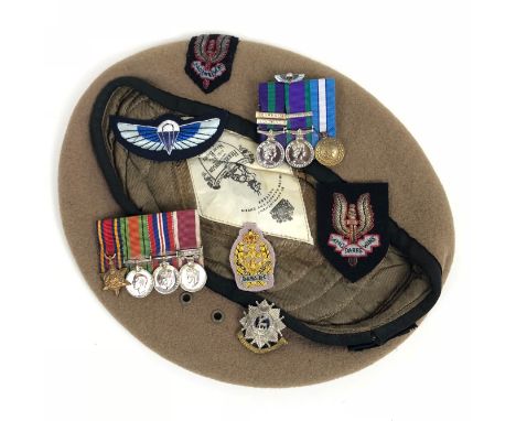 Special Air Service SAS Attributed Officer's Beret, Medals, Badges etc. This group of items are attributed to Major John Haw 