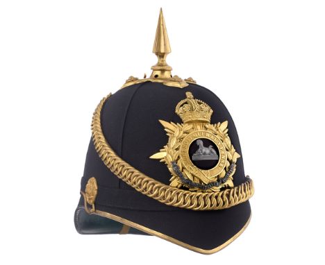 Gloucestershire Regiment attributed 1878 Pattern Territorial Officer's helmet.  A good and rare post 1902 example of the Home