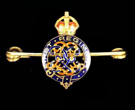 1st Life Guards Regimental Sweetheart Brooch. This fine quality yellow metal and enamel example depicts the regimental device