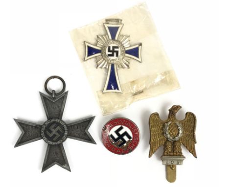 German Third Reich. 2nd class Cross of Honour of the German Mother etc.  A good silvered example awarded for bearing 6 or 7 c