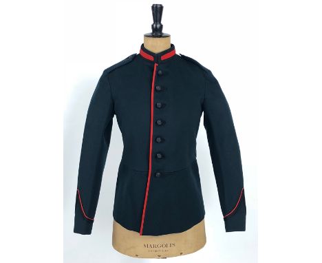 Kingâ€™s Royal Rifle Corps Rifleman's  Dress Tunic.  A very good example tailored in dark green cloth with red facings to the