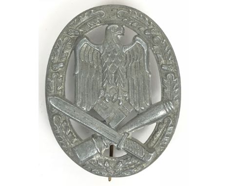 German Third Reich WW2 Army / Waffen SS General Assault Badge by Josef Felix &amp; Sohne, Gablonz. A good die-cast zinc examp