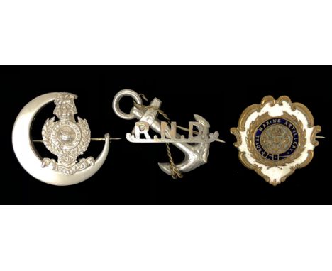 Royal Marines Hollow Silver Regimental Crescent Moon Sweetheart Brooch This example with silver hallmarks for Birmingham 1905