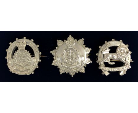 Boer War RAMC silver Regimental Brooch &amp; another. Royal Army Medical Corps sweetheart brooches. The first with Birmingham