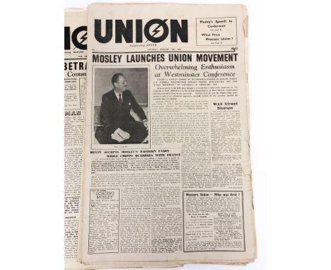 BUF British Union of Fascists Union Movement 1948-1950 Official Newspaper UNION, A rare complete run of the official Union ne