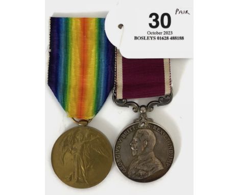 Corps of Military Police Army Long Service Pair of Medals.  Awarded to Private J.T. Wheeler who served during the Great War w