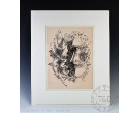 After Fernand Leger (1881-1955),Lithograph, Tete Et Feuille, 35.5cm x 26cm, Mounted,Signed within the plate,  Printed by Mour