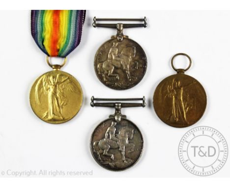 Two WWI pairs to: 60403 Private E G B Stokes Cheshire Regiment and M-335999 Private R Fotherington Army Service Corps
