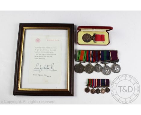 A WWII and later medal group of five to S/217268 W.O.CL.2 H Chaplin R.A.S.C, comprising DM, WM, 1953 Coronation Medal, Genera