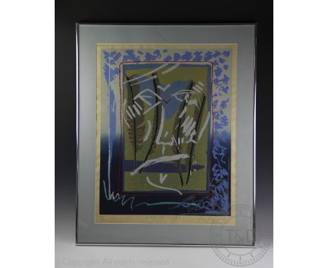 Contemporary 20th century, Limited edition print, 'Portrait with turkey feather',Signed and dated '1986', No.9/14, 66.5cm x 5