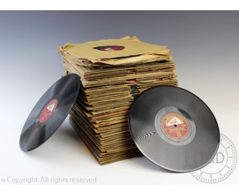 A collection of vintage 78RPM vinyl Jazz records, comprising twenty three His Masters Voice jazz records including Buck Johns