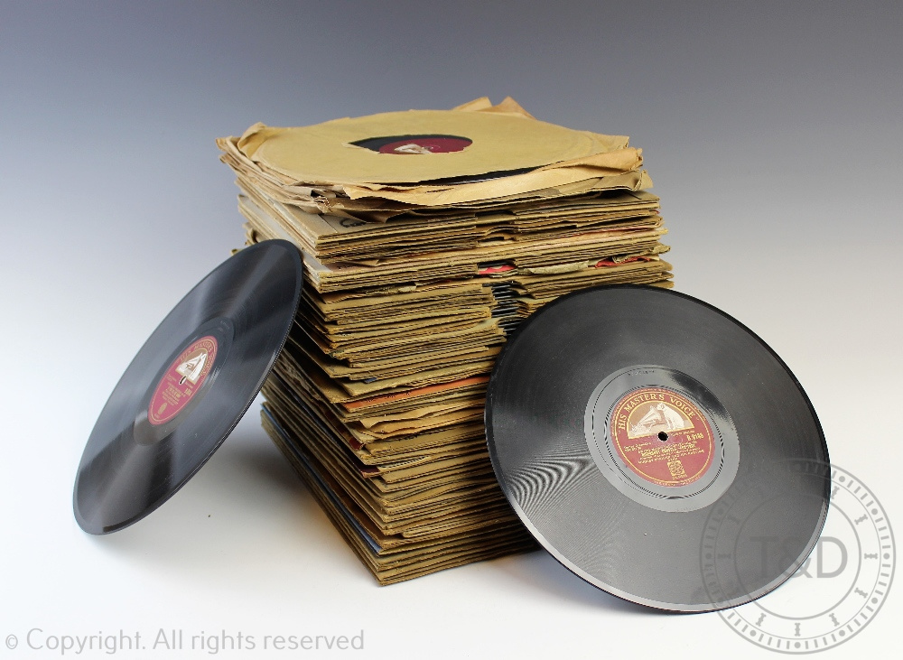 A collection of vintage 78RPM vinyl Jazz records, comprising twenty
