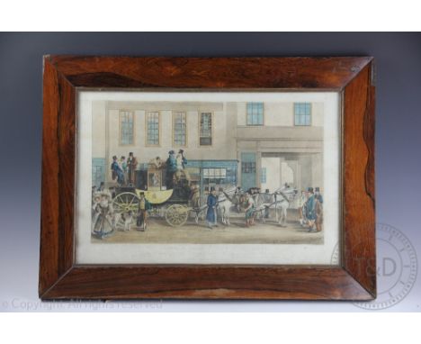 Havell after Havell - 19th century,Hand coloured aquatint, 'The Blenheim leaving the Star Hotel Oxford' a coaching print date