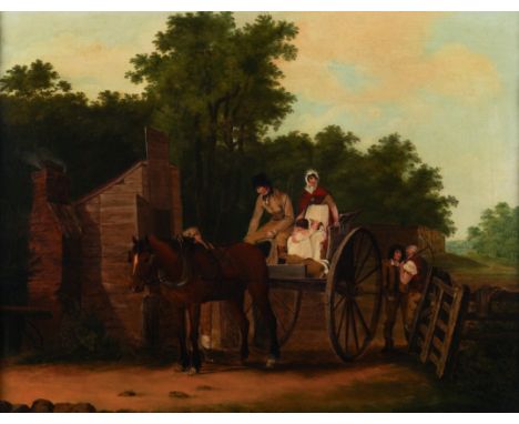 FOLLOWER OF JOHN JAMES CHALONThe Toll Gate oil on canvas 46 x 57.5cm  Provenance The collection of the late Countess Bunny Es