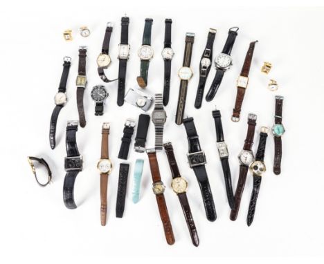 A GROUP OF WRISTWATCHES AND RELATED ITEMS (25)Comprising; twenty-two wristwatches, including; Longines, Mortima, Sekonda, Acc