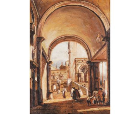 AFTER FRANCESCO GUARDIAn Architectural Caprice oil on canvas 54.5 x 39cmProvenance: A House on Belgrave Square - Part I  See 