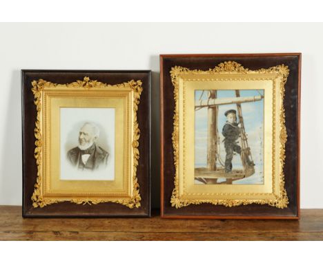 J WESTON & SON: TWO LATE VICTORIAN FRAMED PHOTOGRAPHIC PORTRAITS ON PORCELAIN (2)Late 19th Century Each photographic portrait