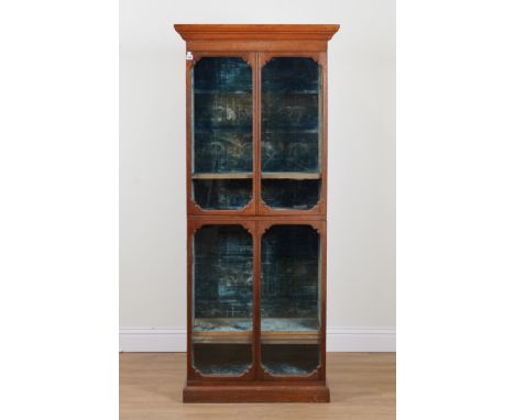 A VICTORIAN OAK GOTHIC REVIVAL FLOORSTANDING DOUBLE HEIGHT DISPLAY CABINET88cm wide; 35cm deep; 198cm highCondition report: I