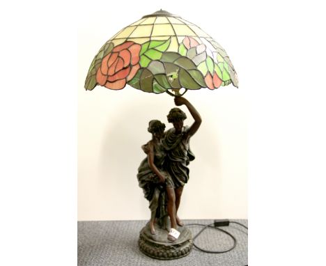 A Tiffany style figural table lamp, H. 75cm.