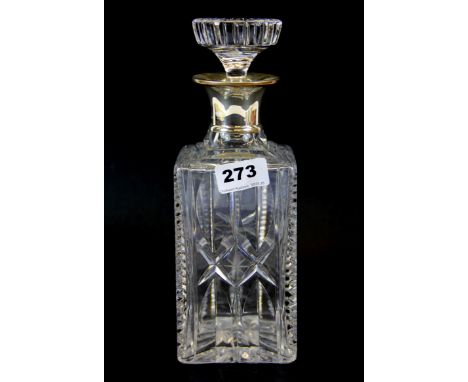 A silver mounted cut glass decanter, H. 15cm.