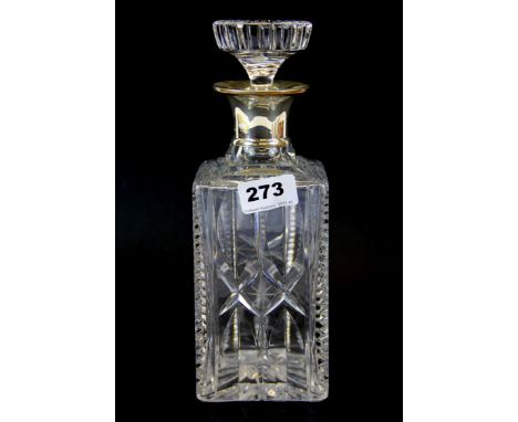 A silver mounted cut glass decanter, H. 15cm.