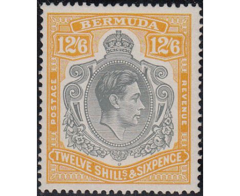 1938-53 12s 6d grey and yellow (SG 120d), fine u/m, BPA Cert (1980) as SG120b, cat £700 