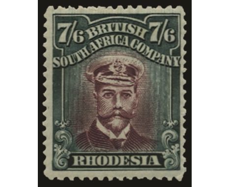 1922-24 Admirals on white paper with clear white gum: Head Die III, perf 14, 7s 6d brown purple and slate (SG 308), fine u/m 