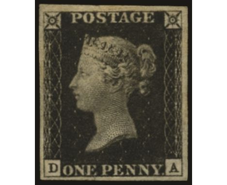 1840 1d black plate 1b (DA), some light toning on reverse, however four large margins and very fine facial appearance, unused