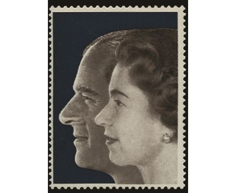 1972 Royal Silver Wedding 3p brownish black, dp blue & silver (SG 916a) showing 'Silver omitted' variety, u/m, normal for com