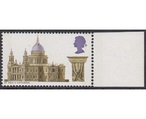 1969 British Cathedrals 9d with black (value) omitted (SG 800a) right hand marginal, fine u/m, offered with normal for compar
