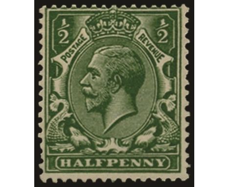 1912-24 ½d very deep green (Spec N14(5)), light bend and centred to top, fresh u/m, BPA Cert (1975), cat £550 