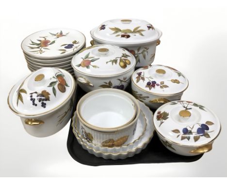 Approximately seventeen pieces of Royal Worcester Evesham oven to table wares 