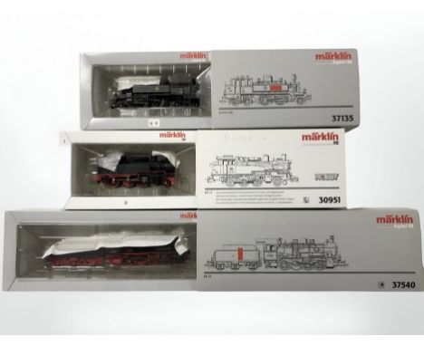 Two Marklin digital HO gauge diecast scale locomotives, No. 37135 and 37540, together with a Marklin HO locomotive, No. 30951