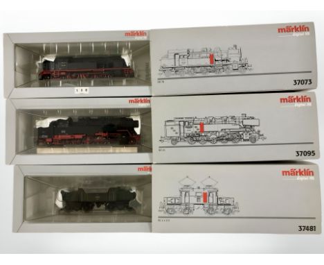Three Marklin digital HO gauge diecast scale locomotives, No. 37073, 37095 and 37481, all boxed.