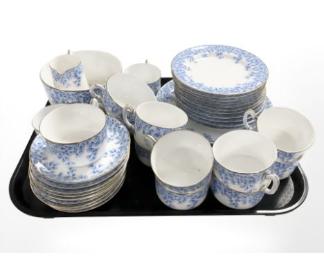 Thirty nine pieces of Royal Worcester transfer printed floral tea china.