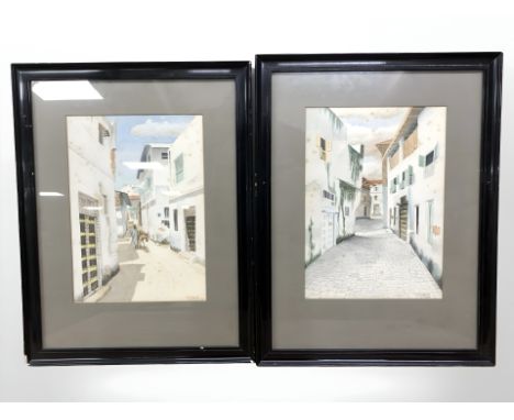 R D C Sinclair : North African street, watercolour, signed and dated September 1930 together with the companion piece, each 2