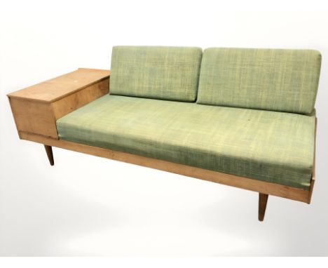 A 20th century Norwegian teak daybed, 195 cm x 75 cm x 79 cm.